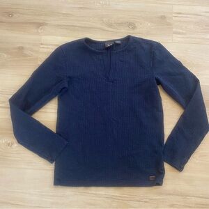 ✨Sale ✨ Armani Exchange Blue Long Sleeve Textured Blouse Small